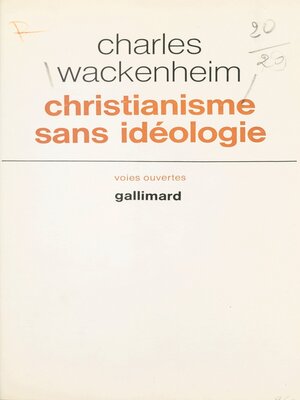 cover image of Christianisme sans idéologie